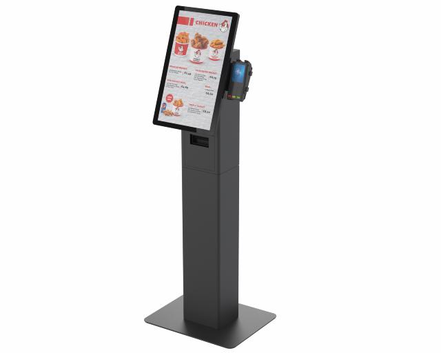 Rendered image of a floorstanding Mini Kiosk