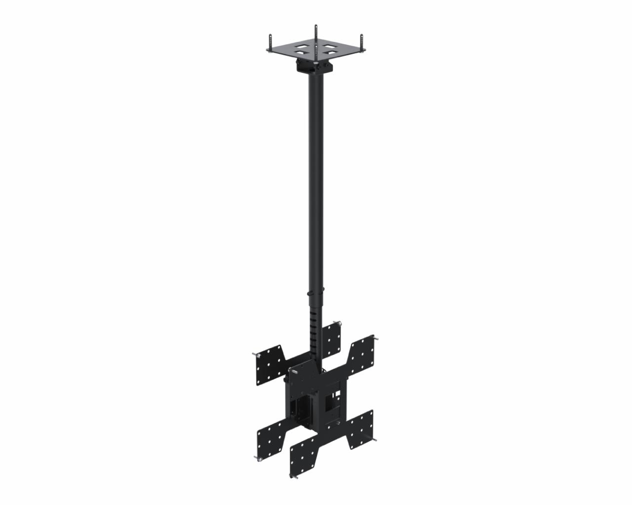 Back to back, telescopic ceiling mount for screens up to 75