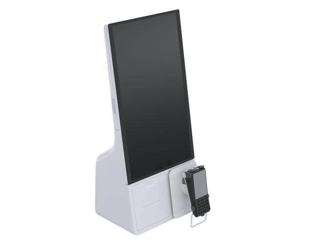 Rendered image of Samsung 24” Kiosk with Payment front plate (DuraTilt)
